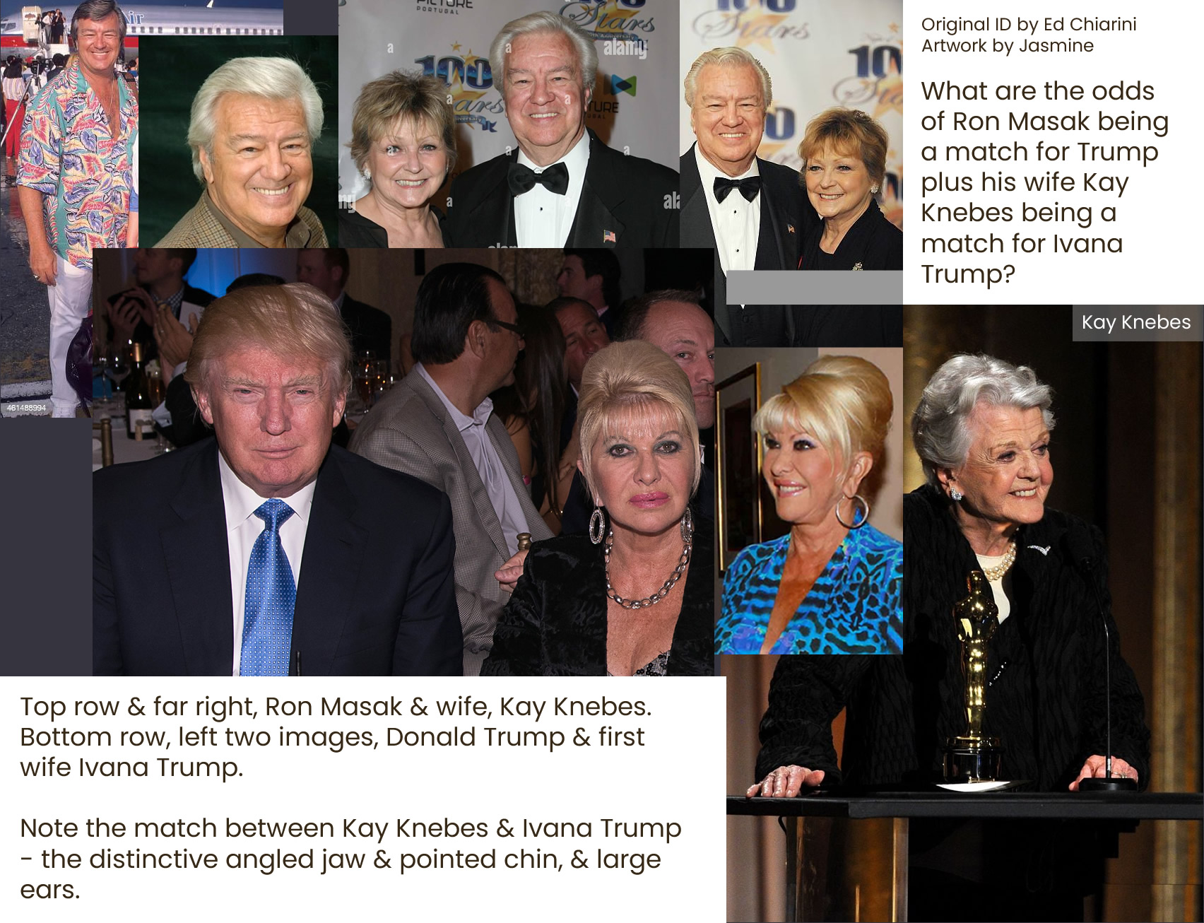 Trump is Ron Masak & his wife Kay Knebes played Ivana Trump
